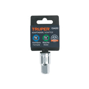 Adaptador para matraca de cuadro 3/8' a cuadro 1/2', TRUPER