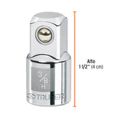 Adaptador para matraca de cuadro 3/8' a cuadro 1/2', TRUPER