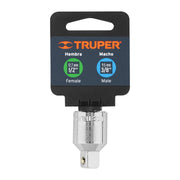 Adaptador para matraca de cuadro 1/2' a cuadro 3/8', TRUPER