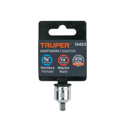Adaptador para matraca de cuadro 3/8' a cuadro 1/4', TRUPER