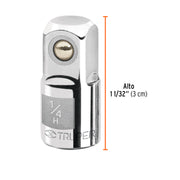 Adaptador para matraca de cuadro 1/4' a cuadro 3/8', TRUPER