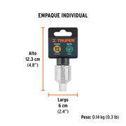 Adaptador para matraca de cuadro 3/4' a cuadro 1/2', TRUPER