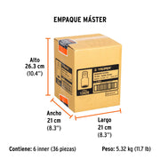 Adaptador para matraca de cuadro 1/2' a cuadro 3/4', TRUPER