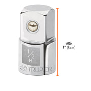 Adaptador para matraca de cuadro 1/2' a cuadro 3/4', TRUPER