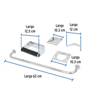 Juego de 5 accesorios para baño, acero inoxidable, BASIC