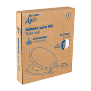 Asiento redondo acojinado para WC, cerrado, blanco, AQUA