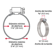 Bolsa con 10 abrazaderas sin fin #28, 1-1/2 - 2-1/4', FIERO