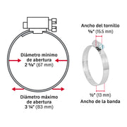 Bolsa con 5 abrazaderas sin fin #44, 2-5/8 - 3-1/4', FIERO