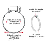Bolsa con 5 abrazaderas sin fin #48, 2-9/16 - 3-1/2', FIERO