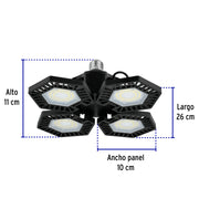 Lámpara LED 100W 6500K con 4 paneles abatibles, VOLTECK
