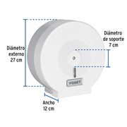 Portarrollo junior de ABS, blanco, FOSET BASIC