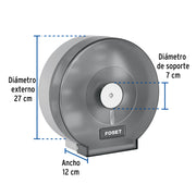 Portarrollo junior de ABS, humo, FOSET BASIC