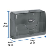 Dispensador chico para toallas de papel, humo, FOSET BASIC
