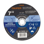 Disco Tipo 27 de 7' x 7.2 mm desbaste de acero inoxidable