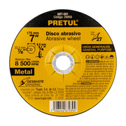 Disco Tipo 27 de 7' x 6.2 mm desbaste de metal, PRETUL