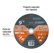 Disco Tipo 42 de 9' x 3.2 mm para corte de metal, TRUPER