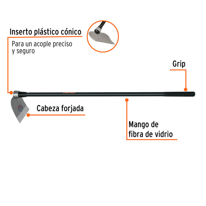 Azadón Centroamericano 2.5 lb, mango de fibra 54', TRUPER