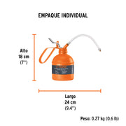 Aceitera de 500 ml (17 oz) con aplicador flexible, TRUPER