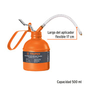 Aceitera de 500 ml (17 oz) con aplicador flexible, TRUPER