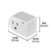 Adaptador con supresor de picos 270 joules, VOLTECK