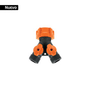 Conector 'Y' 3/4' plástico con tuerca móvil p/manguera