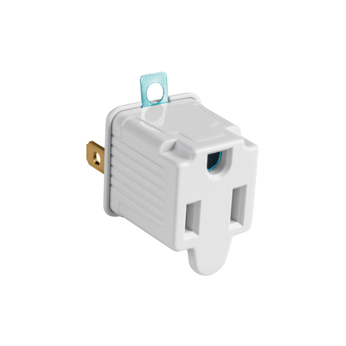 Adaptador 3 a 2, blanco, a granel, VOLTECK