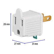 Bolsa con 2 adaptadores 3 a 2 blancos, VOLTECK
