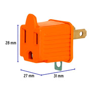 Bolsa con 2 adaptadores 3 a 2 naranjas, VOLTECK