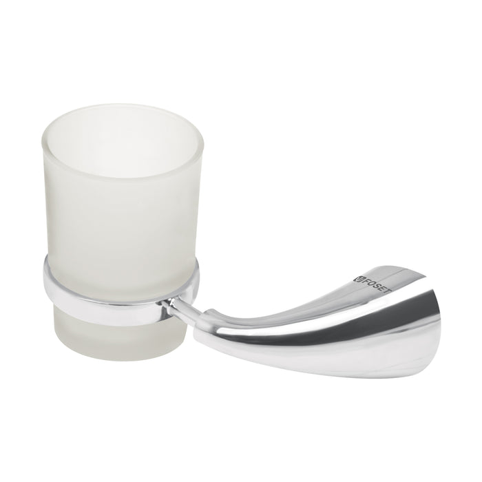 Portavaso cepillero metálico con vaso de vidrio, FOSET AERO