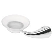 Jabonera metálica con plato de vidrio, FOSET AERO