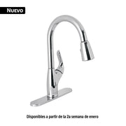 Monomando nariz retráctil para fregadero, cromo, FOSET AERO