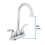Mezcladora 4' cuello tipo bar para lavabo, FOSET AERO