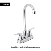 Mezcladora lavabo 4' cromo, tipo bar, palanca, FOSET AERO