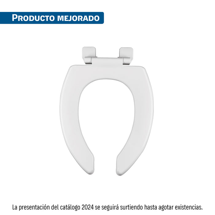 Asiento alargado sin tapa para taza fluxómetro, blanco, AQUA