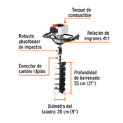 Ahoyadora/motoperforadora a gasolina 52 cc, TRUPER