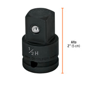 Adaptador de impacto 1/2' (H) x 3/4' (M), TRUPER