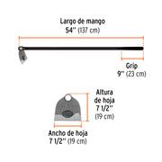 Azadón Lane No. 1 de 1.8 lb, mango de fibra 54', TRUPER
