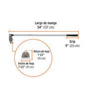 Azadón Lane No. 1 de 1.8 lb, mango de acero 54', TRUPER