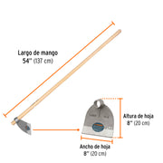 Azadón Lane No. 2 de 2.0 lb, mango madera de 54', TRUPER