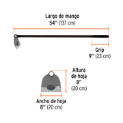 Azadón Lane No. 2 de 2.0 lb, mango de fibra 54', TRUPER