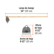 Azadón Lane No. 3 de 2.1 lb, mango madera de 54', TRUPER