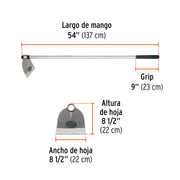 Azadón Lane No. 3 de 2.1 lb, mango de acero 54', TRUPER