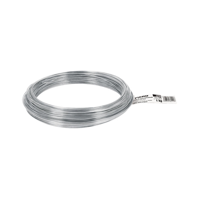 Rollo de 1 kg alambre galvanizado, calibre 18, FIERO