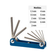Juego de 9 llaves hexagonales mm, tipo navaja, TRUPER