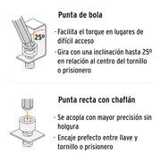 Juego de 10 llaves hexagonales mm largas, punta de bola