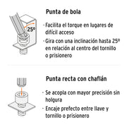 Juego de 7 llaves hexagonales mm largas, punta de bola