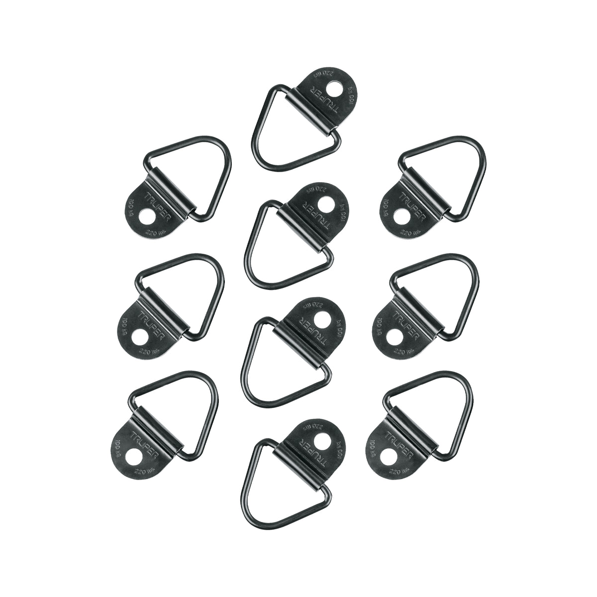 10 anclajes para amarre de carga, anillo en 'V' espesor 1/4'