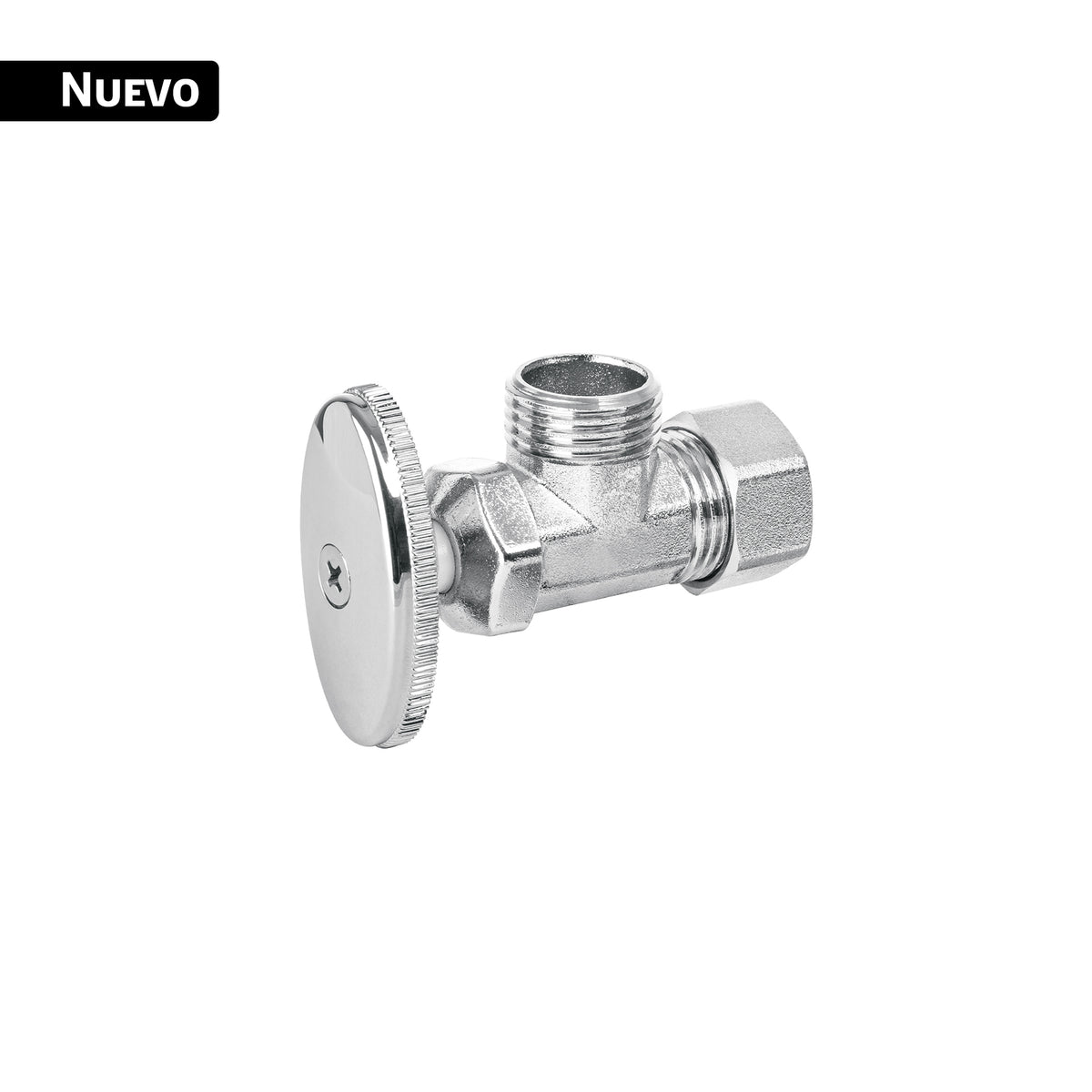 Llave angular 1/2', multivuelta, barrilito, BASIC