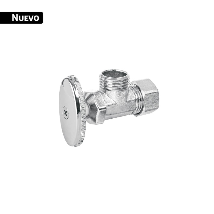 Llave angular 1/2', multivuelta, barrilito, BASIC