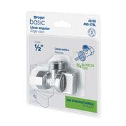 Llave angular 1/2', 1/4 de vuelta, roscable, blíster, BASIC